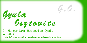 gyula osztovits business card